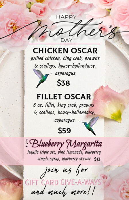 Mothers Day Brunch Menu Halfbladsy Breed template