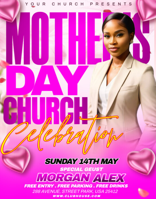 Mothers Day Church Celebration Poster/wallboard template