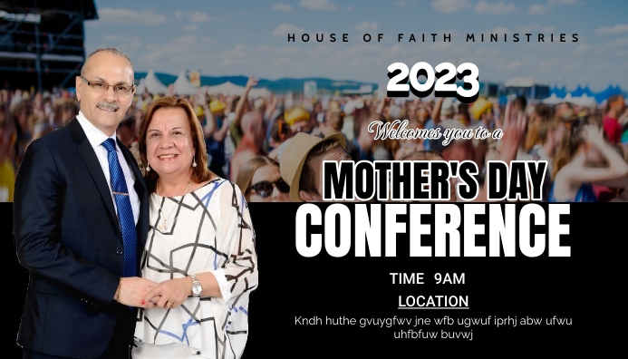 Mothers day church conference Wizytówka template