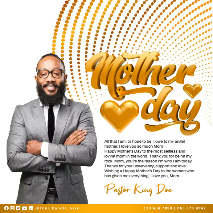 Mothers Day Church message Vierkant (1:1) template