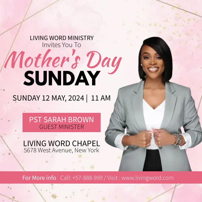 mothers day church service poster Template | PosterMyWall