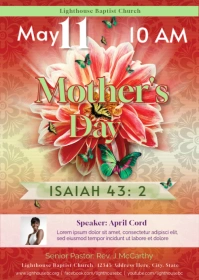 Mothers Day Floral Pop Event Flyer A6 template