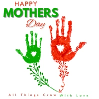 Mothers Day Handprint Print, Personalised Mum Instagram Post template