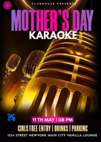 mothers day karaoke A6 template
