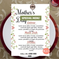 Mothers day menu Instagram 帖子 template