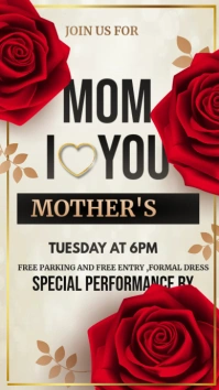 mothers day party Ecrã digital (9:16) template