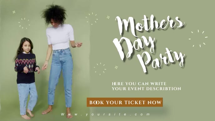 mothers day party editable video template Facebook-omslagvideo (16: 9)