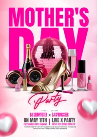 Mothers day party flyer A5 template