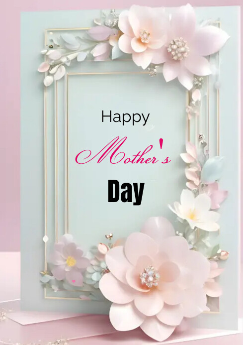 Mothers day pink floral card Template | PosterMyWall