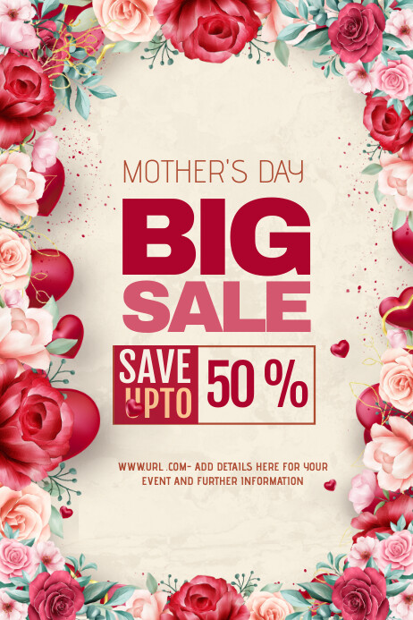 mothers day sale Poster template