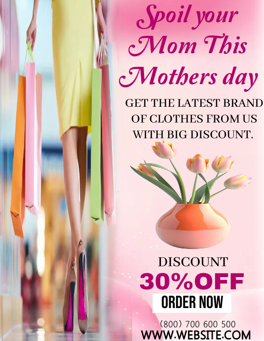 Mothers day sale template design Flyer (US Letter)