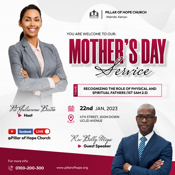 Mothers day service Template | PosterMyWall