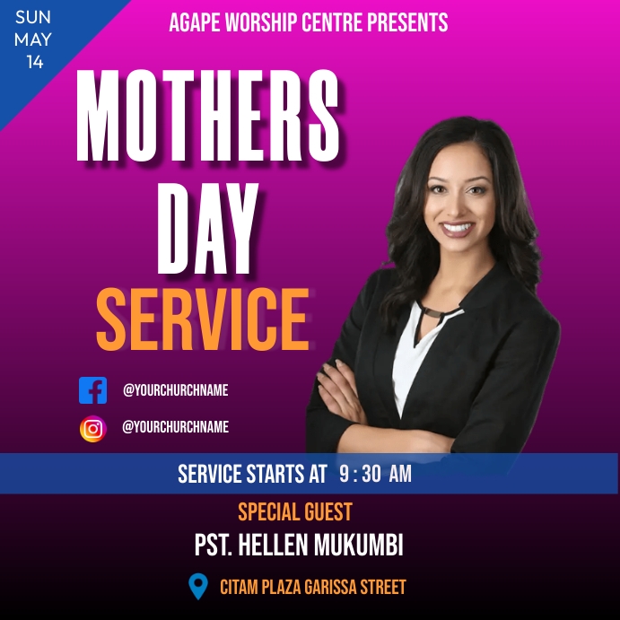 Mothers Day Service Template | PosterMyWall