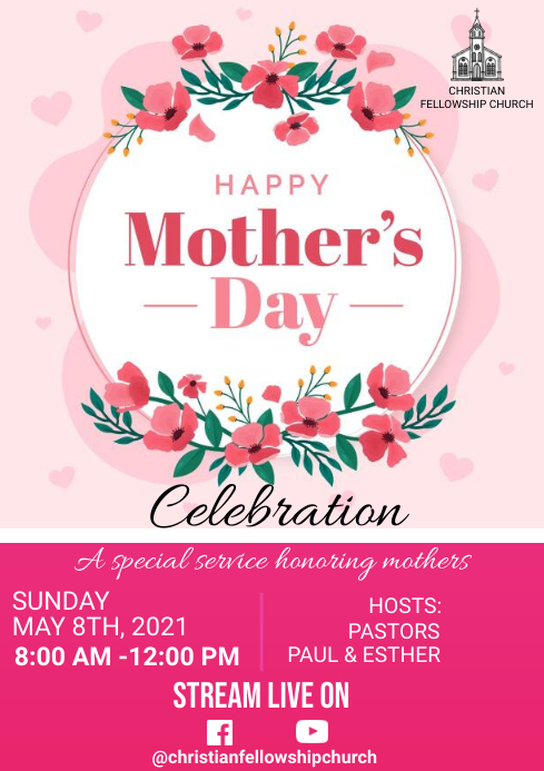 MOTHERS DAY SERVICE Template | PosterMyWall