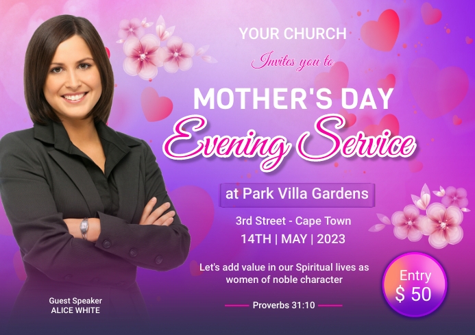 Plantilla de Mothers day service | PosterMyWall
