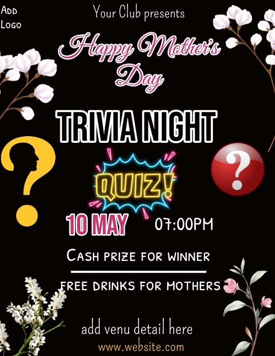 mothers day trivia night flyer (1) template