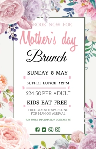mothersday brunch poster Kalahating pahina na Wide template