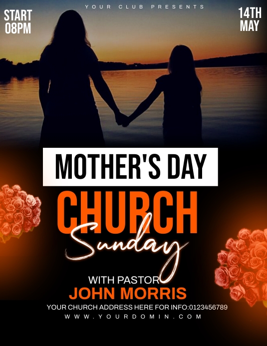 Mother’s Day church flyer Template | PosterMyWall