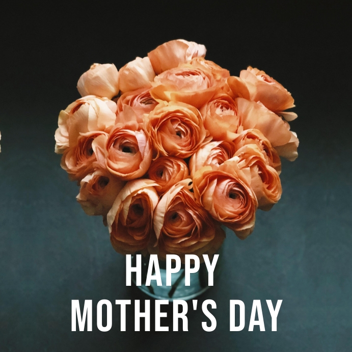 Mother’s Day orange roses greeting card Instagram Post template
