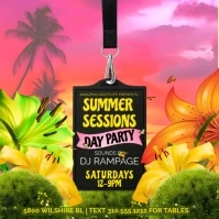 Motion VIP Pass Day Party Flyer Template Message Instagram