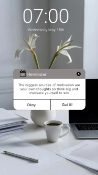 Motivational inspiration quote of the day Digital Display (9:16) template