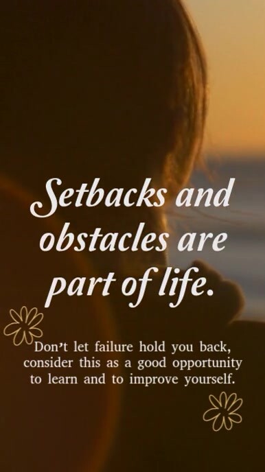 Motivation Setbacks motivational quote about failure & setbacks Template | PosterMyWall