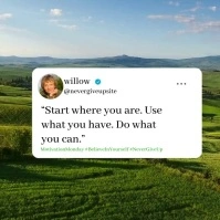 Motivational Quote Green Instagram 帖子 template