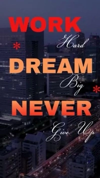 Motivational quotes for hard work Цифровой дисплей (9 : 16) template
