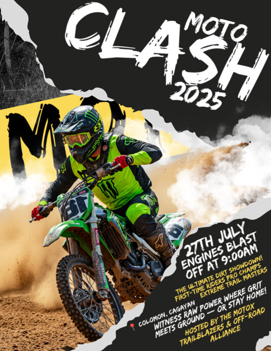 Moto Clash 2025: Ride the Dirt. Rule the Trail Pamflet (VSA Brief) template