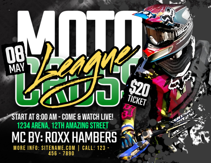 Black Motocross Event Flyers Template | PosterMyWall