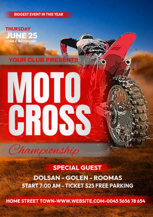 Moto cross poster Template | PosterMyWall