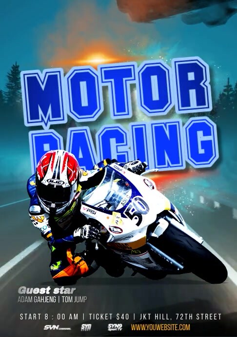 Moto Racing Poster A4 template