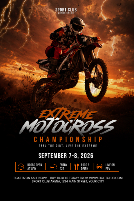 Motocross Championship Posters Template | PosterMyWall