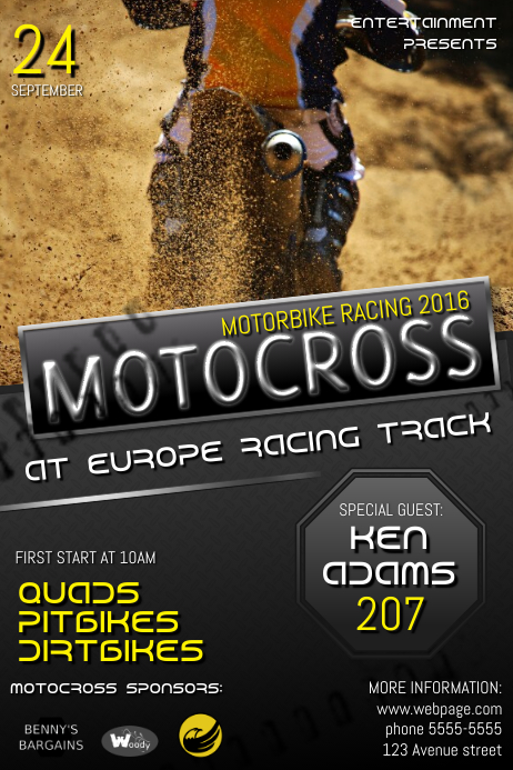 Motocross Oder Quad Rennen Event Flyer Poster Vorlage Vorlage