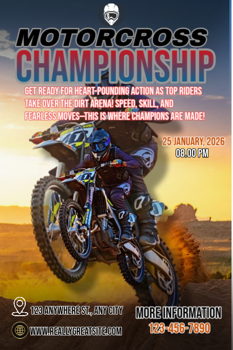 Copy of Motocross Tournament Event Poster Design | Extreme Dirt Bike ...