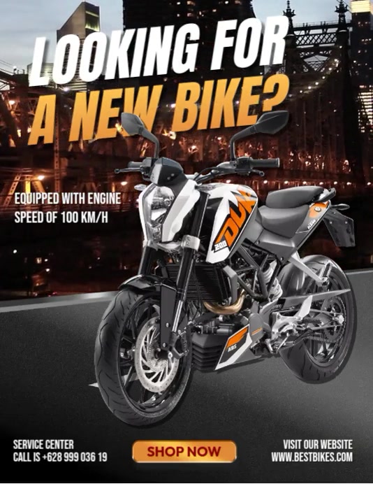 Шаблон Motor Bike Promo Flyer Ads | PosterMyWall
