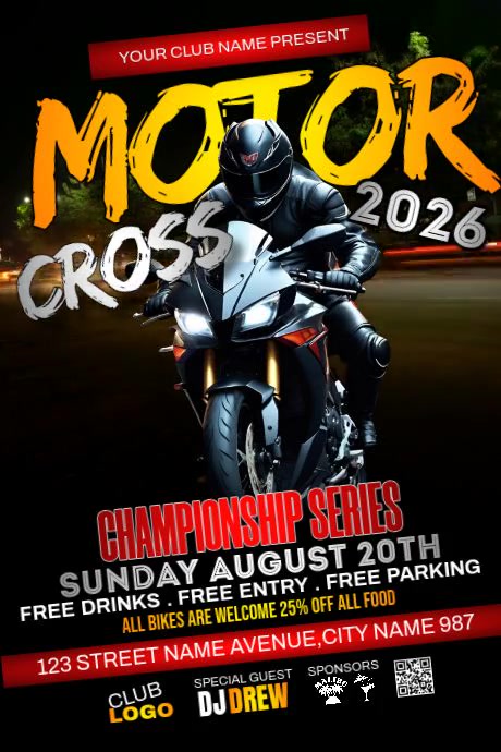 Motor Cross Template Poster