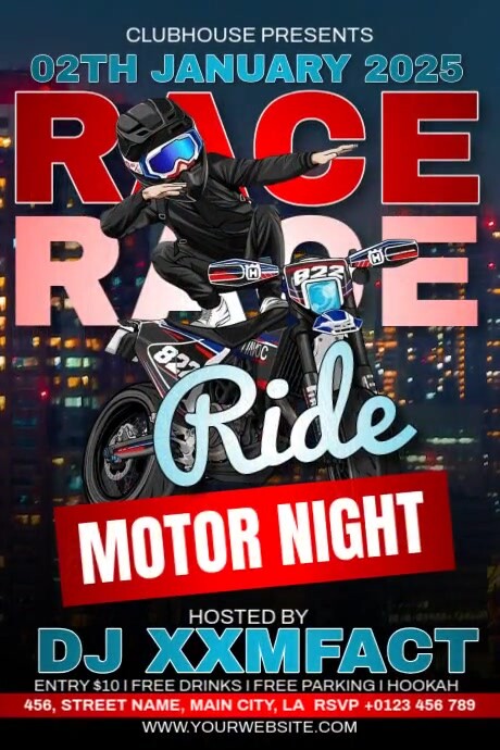 Motor Ride Ads Poster template