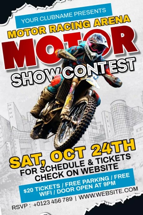Motor Show Contest Poster template