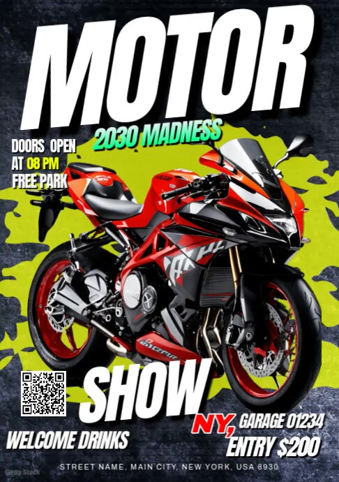 Black Motor Show A4 Template PosterMyWall black-motor-show-a4-template-postermywall