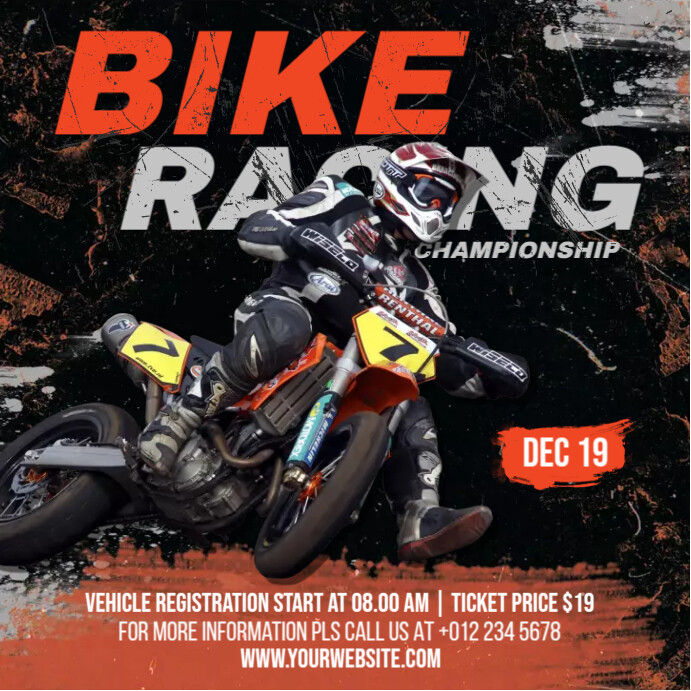 Advert About Motor Racing Motorbike Racing Championship Ads Template | PosterMyWall