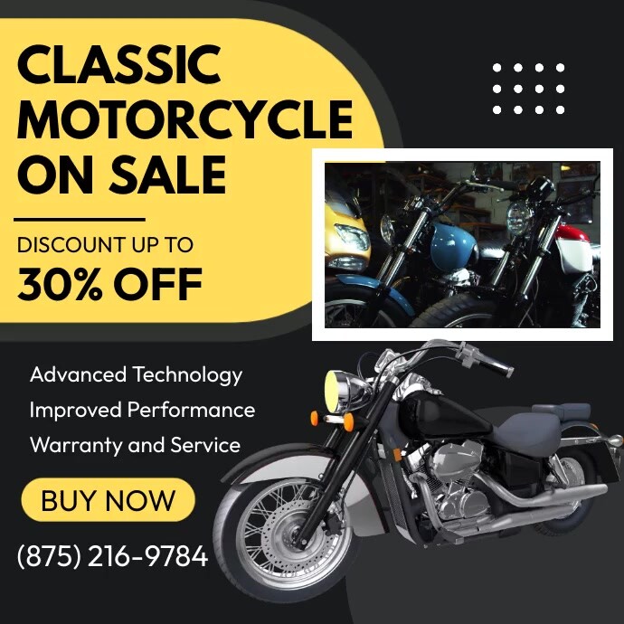 Motorcycle Sample Motorcycle Ads Template | PosterMyWall