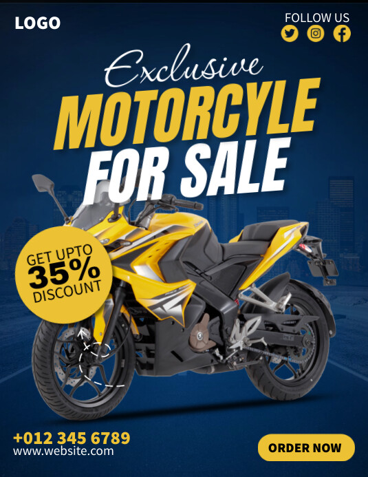 Motorcycle Ads Flyer (Letter pang-US) template