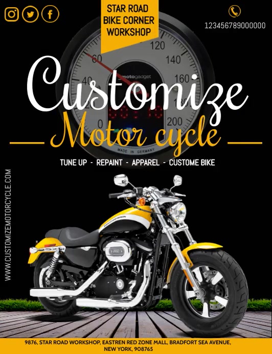 MotorCycle Custom Flyer Template PosterMyWall MotorCycle Custom Flyer Template PosterMyWall
