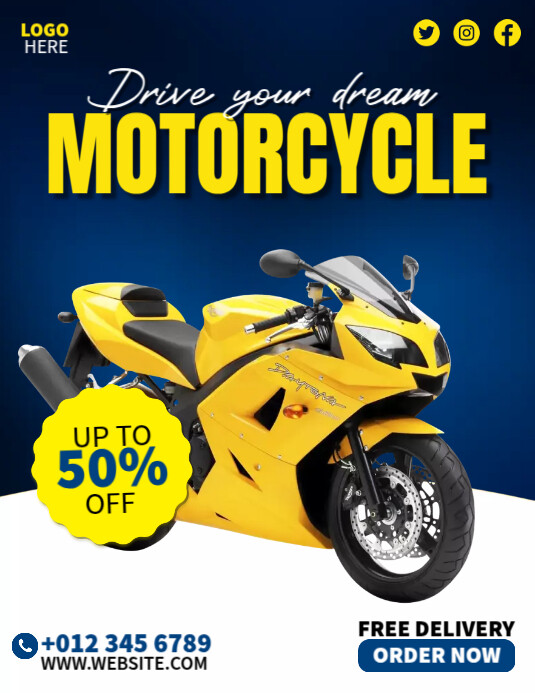 Motorcycle For Sale Template PosterMyWall
