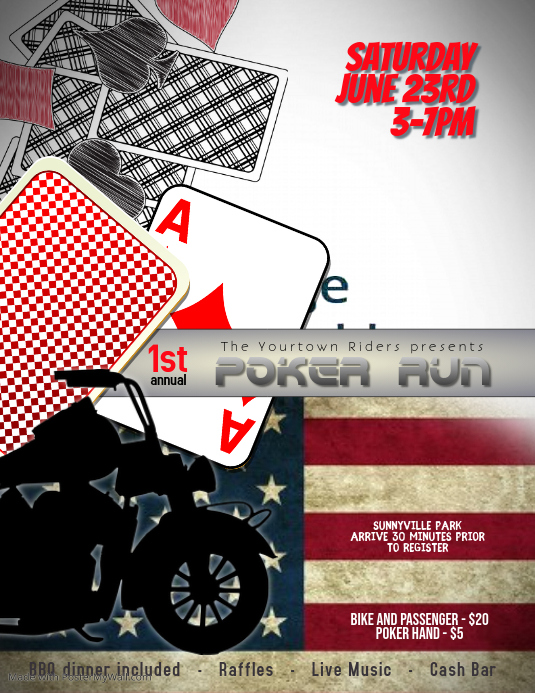 Motorcycle Poker Run event flyer Template PosterMyWall
