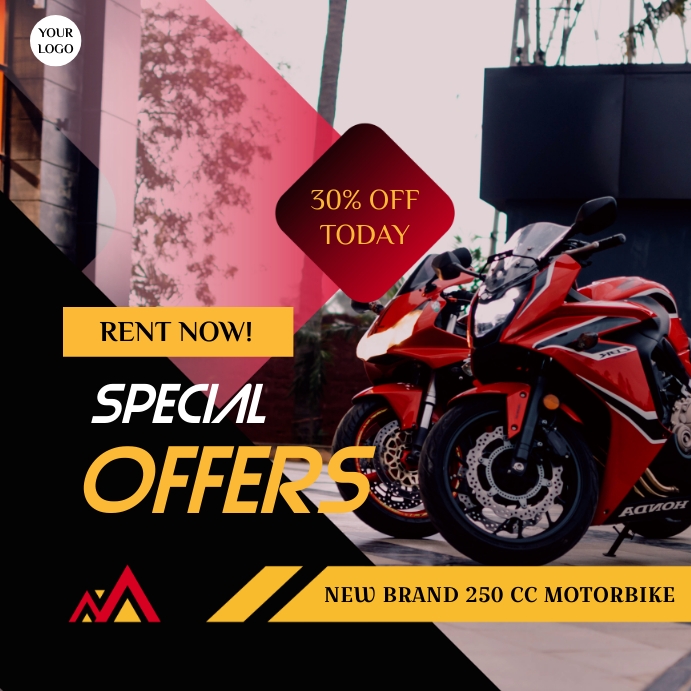 Motorcycle Rent Template | PosterMyWall