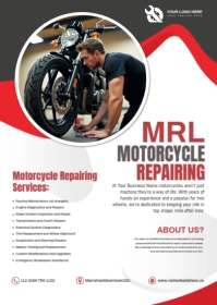 Motorcycle repairing flyer A6 template