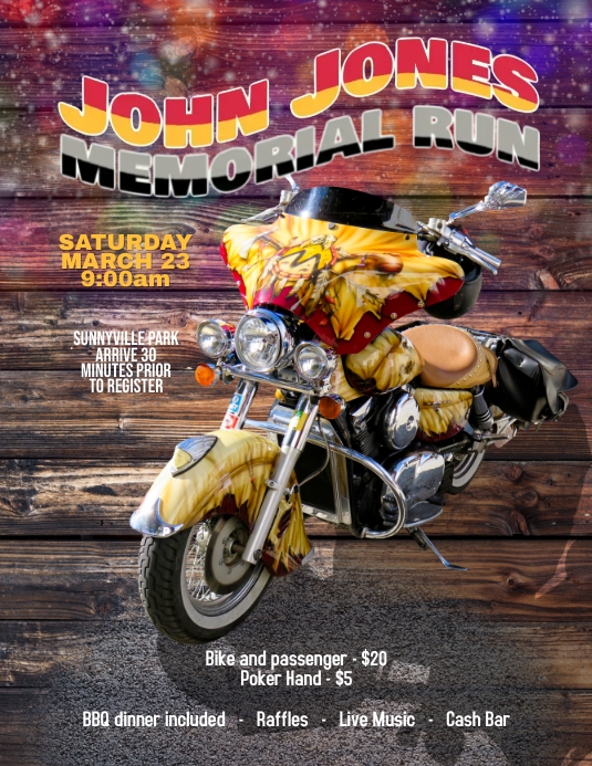 motorcycle run rally flyer template PosterMyWall
