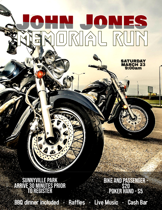 motorcycle run rally flyer template PosterMyWall